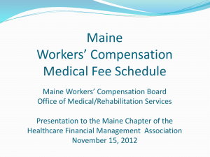 Medical Fee Schedule - Maine Chapter of HFMA