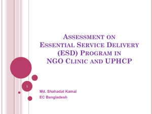 Assessment on Essential Service Delivery (ESD) Program in NGO