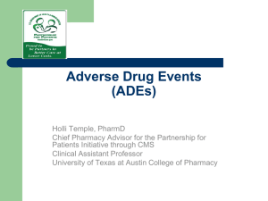 Adverse Drug Events - Texas Center for Quality & Patient Safety