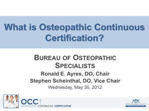 What is Osteopathic Continuous Certification?