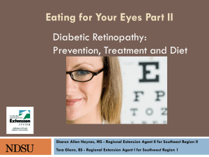 Diabetic Retinopathy: Prevention, Treatment and Diet