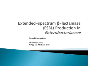 (ESBL) Production in Enterobacteriaceae