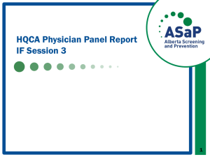 HQCA Physician Panel Report IF Session 3