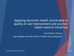 Applying electronic health record data to quality of care