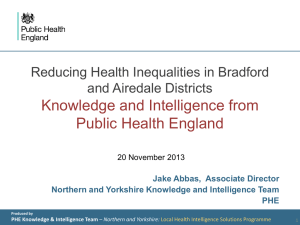 Knowledge and Intelligence from Public Health England