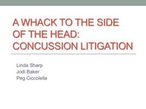 A Whack to the Side of the Head: Concussion Litigation