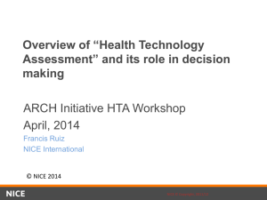 Overview of Health Technology Assessment ( HTA )