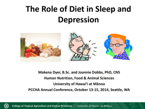 The Role of Nutrients in Sleep and Depression