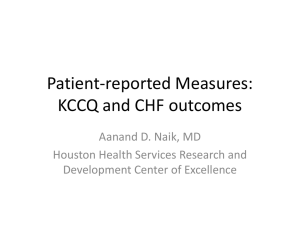 Patient-reported Measures: KCCQ and CHF outcomes