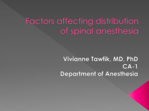 Factors affecting distribution of spinal anesthesia
