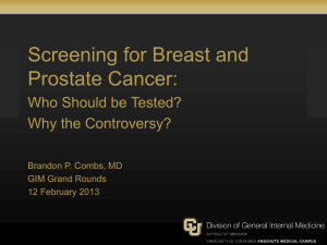 Screening for Breast and Prostate Cancer