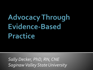 Use of EBP for Advocacy: patients, units and nurses