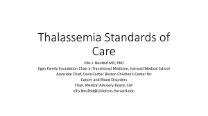 Thalassemia Standards of Care