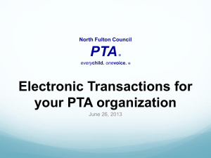 Electronic Transfers - North Fulton Council PTA