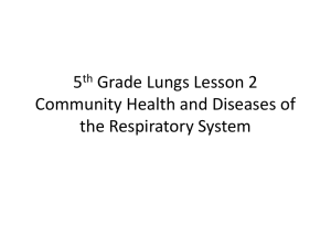 5th Grade Lungs Lesson 2 Community Health and Diseases of the