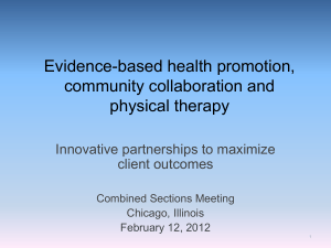 Evidence-based health promotion, community collaboration