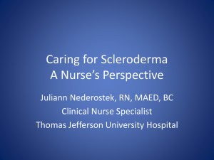 Caring for Scleroderma A Nurse`s Perspective