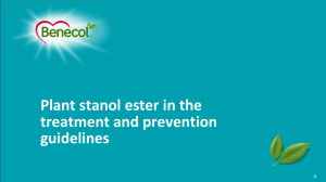Guidelines recommending the use of Plant stanol ester