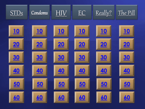 2012 STD/Pregnancy Prevention Jeopardy Game