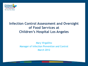 Infection Control Assessment and Oversight of Food Services at