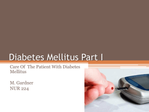 Diabetes Mellitus Part I