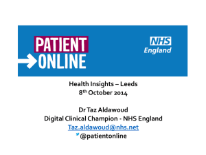 Dr Mutaz Aldawoud - Patient Online Update