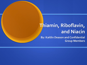 Thiamin, Riboflavin, and Niacin By