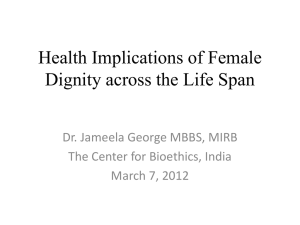 Health Implication of Female Dignity across the Life Span