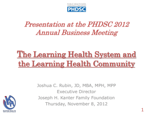 Learning Health System Summit: Background Briefing Slides