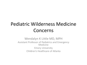 Pediatric Wilderness Medicine Concerns