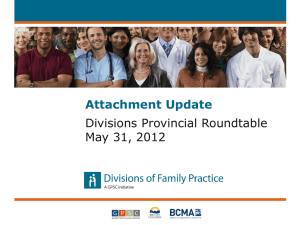 Attachment Update - Divisions of Family Practice