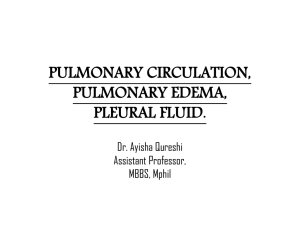 pulmonary circulation, pulmonary edema, pleural fluid.
