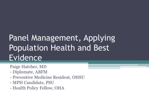 Panel Management, Applying Population Health and Best Evidence