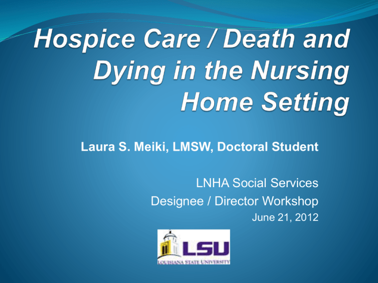 How To Document Hospice Death