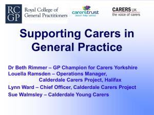 Supporting carers - Pennine GP Training