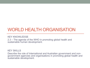 2.4 The agenda of the WHO in promoting global health and
