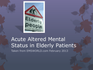 Acute Altered Mental Status in Elderly Patients