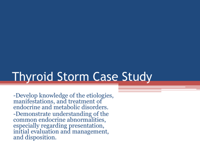 thyroid storm case study nursing