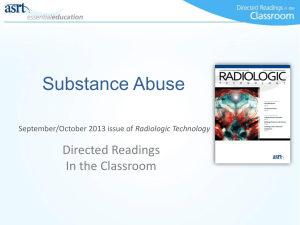 Substance Abuse - American Society of Radiologic Technologists