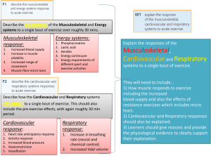 P1, P2, M1 Muscular and energy systems response to acute exercise