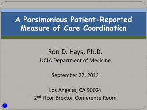 A Parsimonious Patient-Reported Measure of Care
