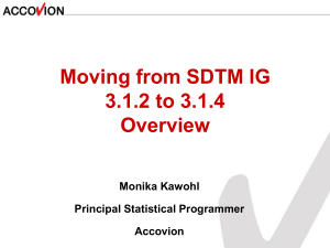 Moving from SDTM 3.1.2 to 3.1.4 - Overview
