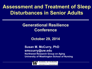 Assessment and Treatment of Sleep Disturbances in Senior Adults