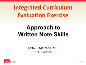 Integrated Curriculum Evaluation Exercise Approach to Written Note