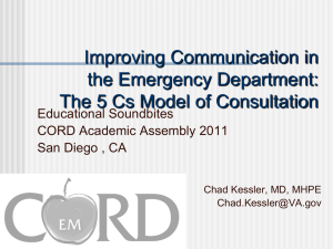 Improving Communication in the Emergency Department: The 5 Cs