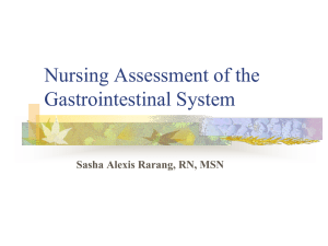 Nursing Assessment of the Gastrointestinal System