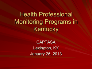 Health Professional Monitoring Programs