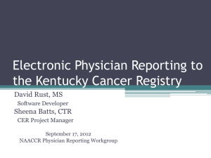 Kentucky Cancer Registry Physician Reporting Workgroup