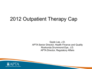 2012 Therapy Cap Webinar – Click here for more information