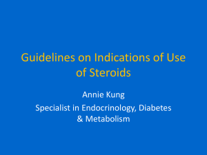 Guidelines on Indications of Use of Steoroids